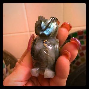 Carved Labradorite owl